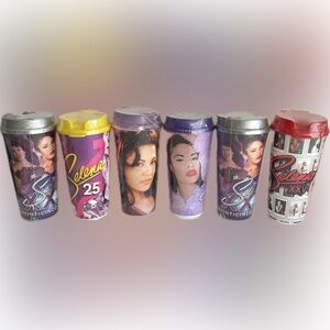 SELENA Quintanilla Commemorative Limited Edition Stripes Tumbler Cups X6